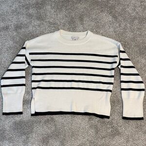 Sincerely Jules Black and White Striped Crew Neck Sweater